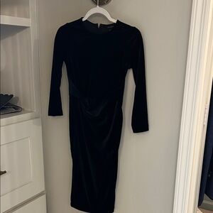 Banana Republic Elegant Velvet Black Long Sleeve Dress